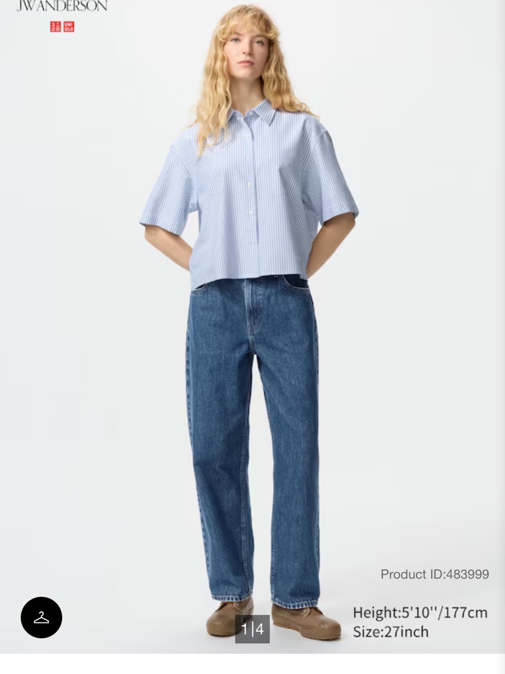 JW ANDERSON Women's Straight-Leg Jeans in Blue Denim